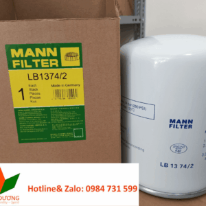 Lọc dầu Mann Filter LB 1374/2 dùng cho: Máy nén khí : Atlas copco, Hanshin, Fusheng, Ingesoll Rand, compair, Kyungwon, Airman, Kaeser, yee...