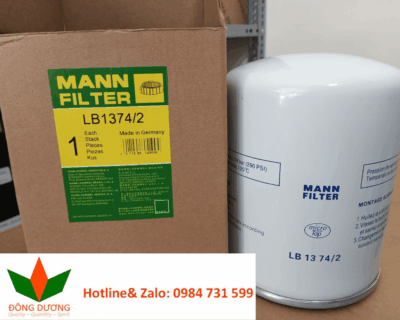 Lọc dầu Mann Filter LB 1374/2 dùng cho: Máy nén khí : Atlas copco, Hanshin, Fusheng, Ingesoll Rand, compair, Kyungwon, Airman, Kaeser, yee...