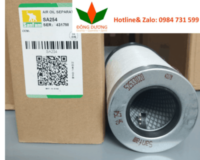 Lọc tách dầu Sanfam SA254 dùng cho máy nén khí trục vít hitachi 7,5kw