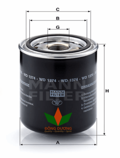 Lọc dầu Mann WD1374 - Ảnh 3